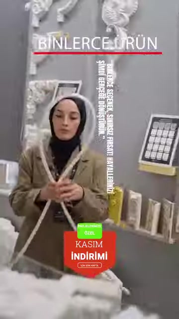 Farklı genişlik ve desenlerde dekoratif çıta numuneleri gösteriliyor
