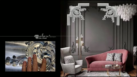 Kalıp üzerindeki kıvrımlı motif elle incelenirken salon uygulaması ekranda kalıyor