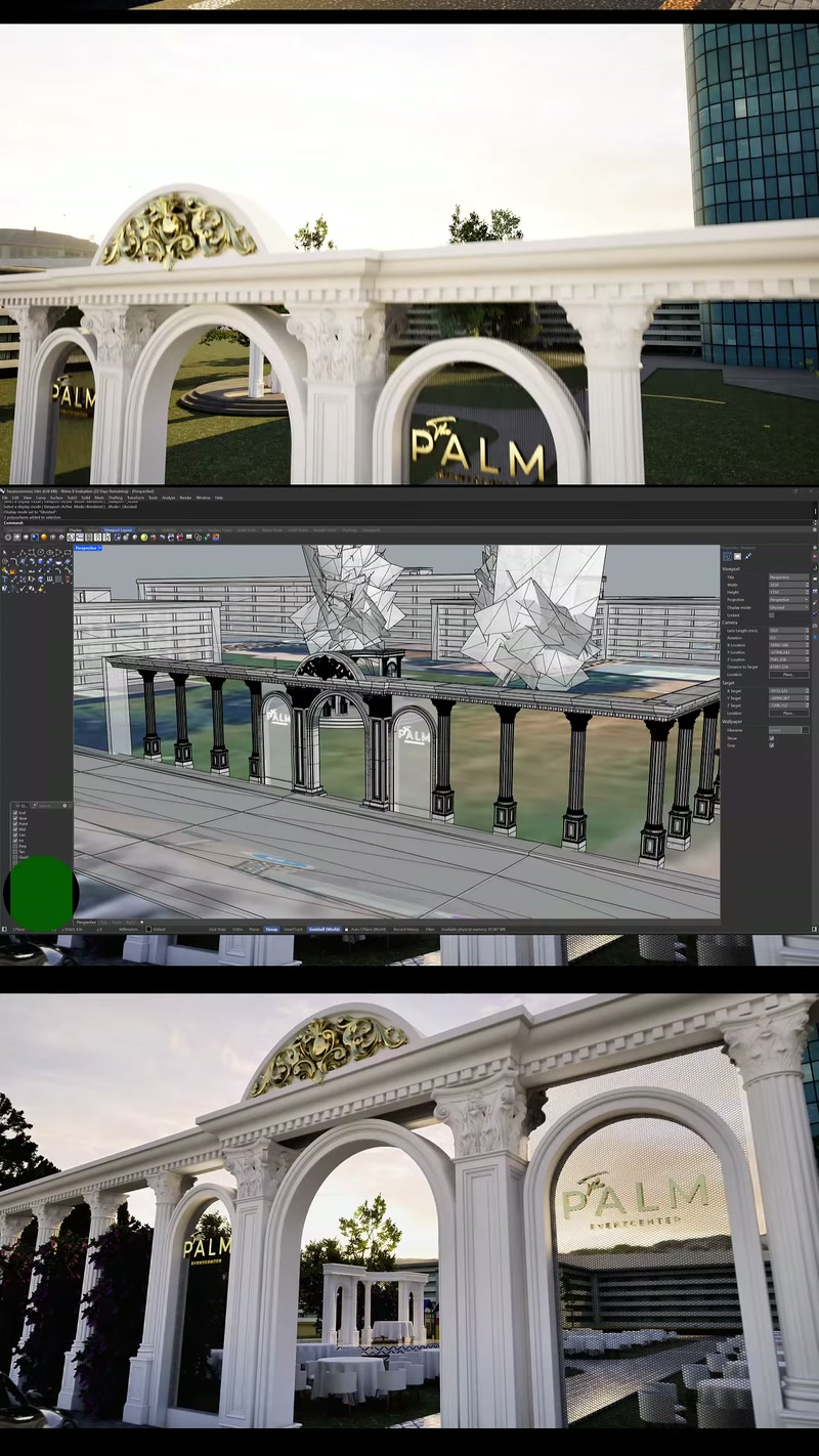 Viyana’da Düğün Salonu Dönüşümü: 3D Tasarımdan Dekoratif Cepheye