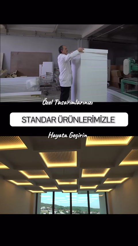 Büyük dikdörtgen aydınlatma paneli üretim alanında kontrol ediliyor