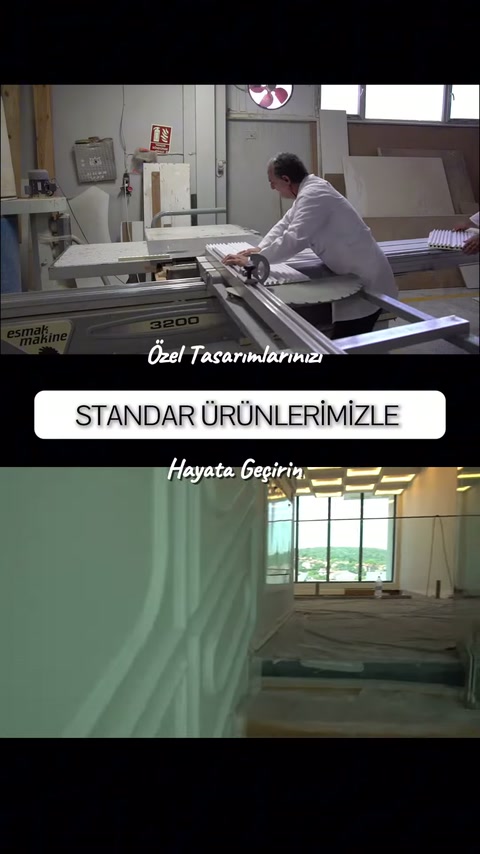 Usta uzun profili makine tablası üzerinde kontrollü ilerletiyor