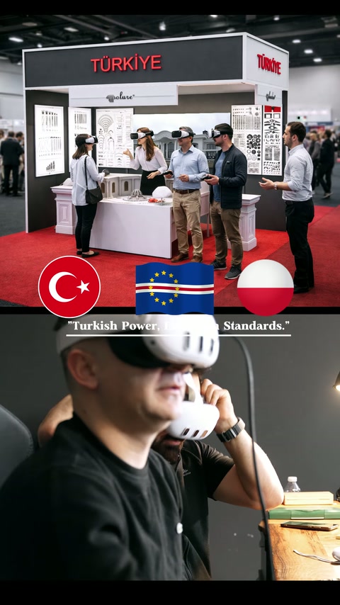 Katılımcı sanal gerçeklik başlığını eliyle ayarlayarak deneyimi sürdürüyor