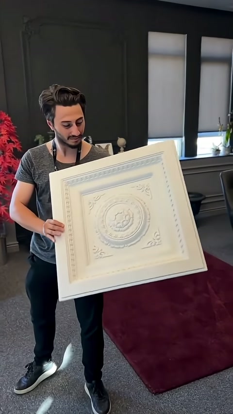Kare Kaset Kubbe ve Geometrik Poliüretan Tavan Panelleri