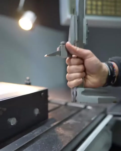 İşleme öncesinde makine ekipmanının ölçü kontrolü yapılıyor