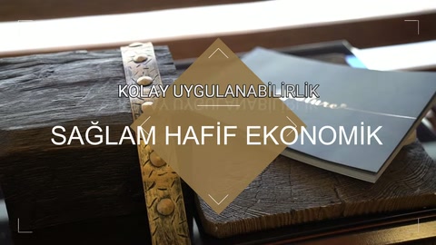 Kabartmalı bant, ahşap desenli kiriş üzerinde merkezlenmiş halde gösteriliyor.