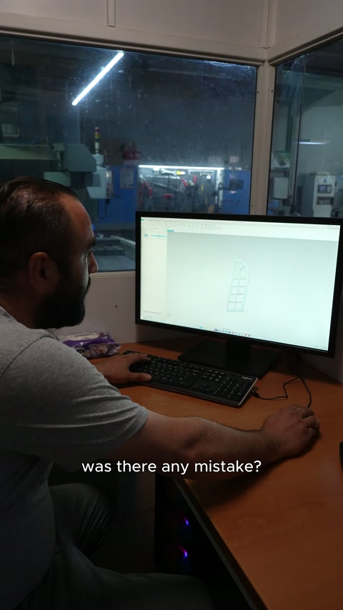 Masa başındaki operatör üretim bilgisayarında işlem hazırlığı yapıyor
