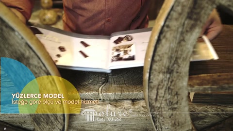 Katalog sayfası çevrilirken kiriş numuneleri ile uygulama karesi görülüyor.