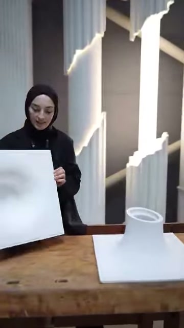 Çukur formlu panel kameraya yaklaştırılarak ayrıntıları sunuluyor