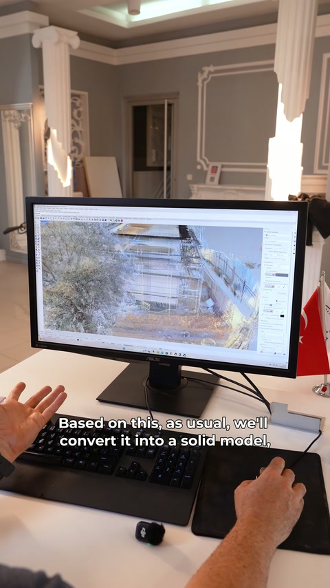 Nokta verileri katı modele dönüştürme öncesinde bilgisayarda hazırlanıyor
