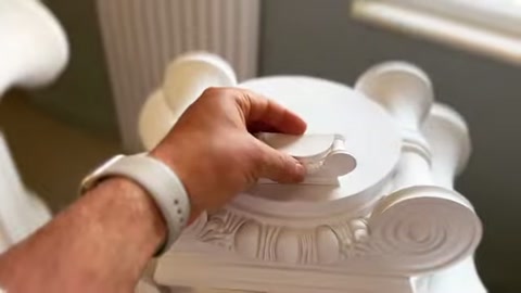 Dekoratif üst elemanın başlık üzerindeki hizası elle kontrol ediliyor.
