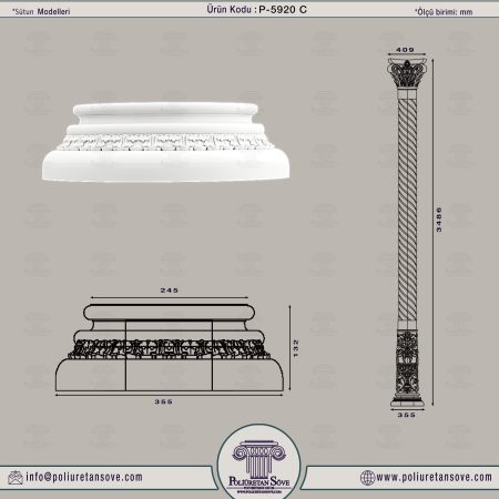 Poliüretan Desenli Sütun Ayak Modeli 5920 C