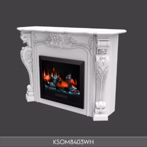 Poliüretan Oymalı Klasik Şömine Çerçevesi KSOM8403WH 1446x1050 mm