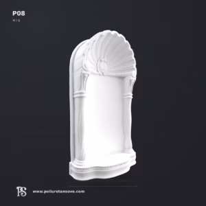 Poliüretan İstiridye Motifli Dekoratif Duvar Nişi P08 517x942 mm