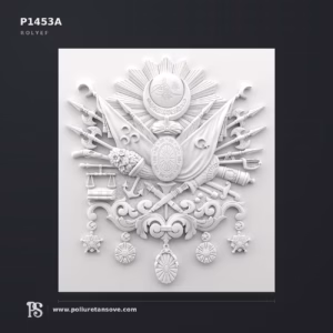 Poliüretan Osmanlı Arması Ince Rölyef Duvar Paneli P1453A 820x730 mm