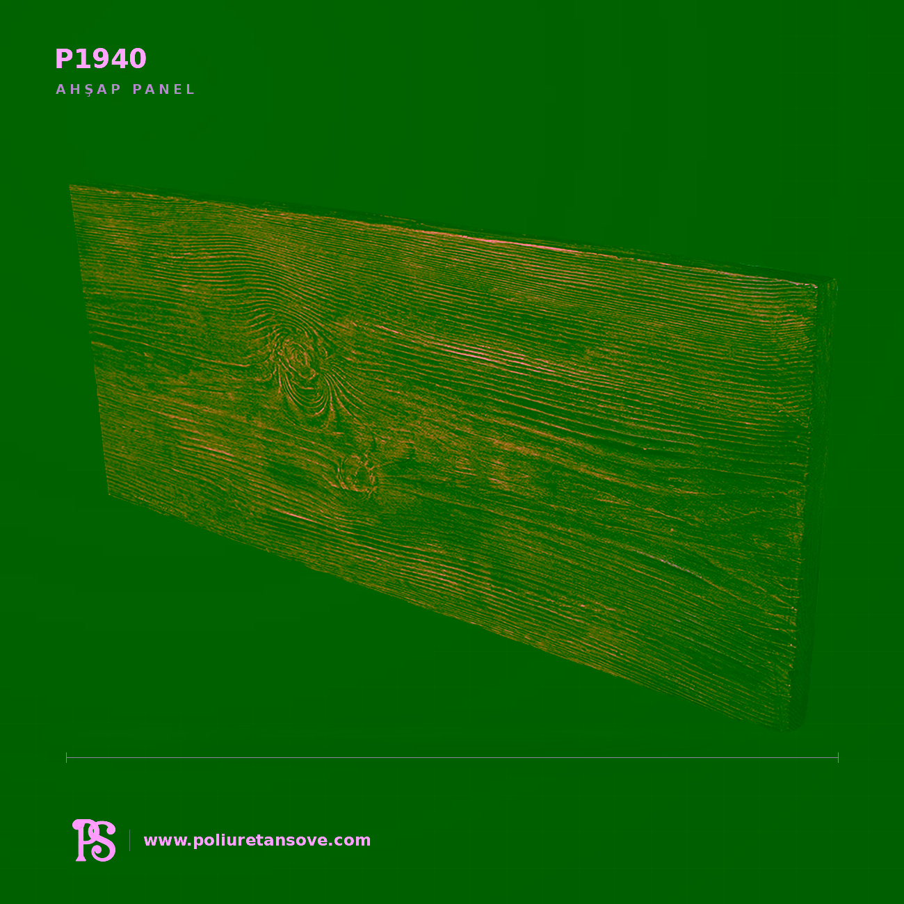 Poliüretan Ahşap Görünümlü Rustik Tavan Paneli 35×420 mm P1940