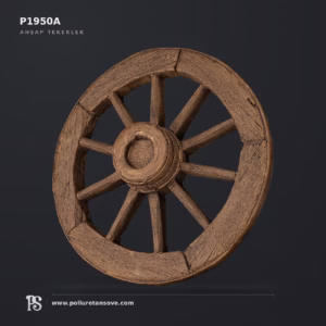 Poliüretan Ahşap Deseni Rustik Duvar Tekerleği 670 mm P1950A