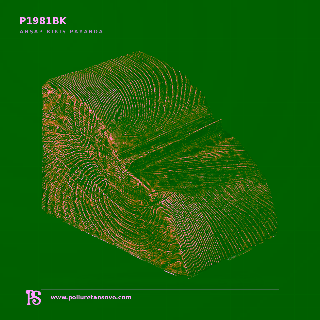 Poliüretan Ahşap Görünümlü Kiriş me Mertek Payandası 124x124x174 mm P1981BK