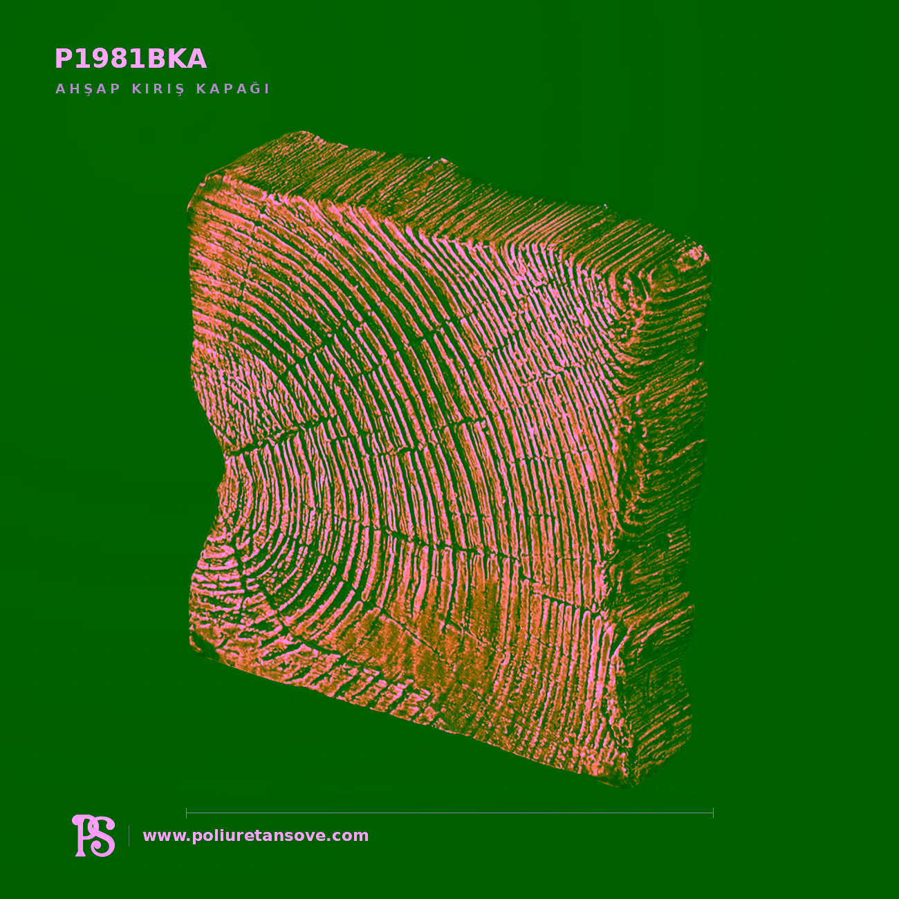 Poliüretan Ahşap Dokulu Kiriş Kapağı 12×12 cm P1981BKA