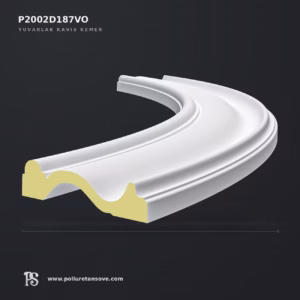 Poliüretan Söve Yuvarlak Kavisli Kemer Dekoratif Duvar Elemanı 37x1180x300 mm