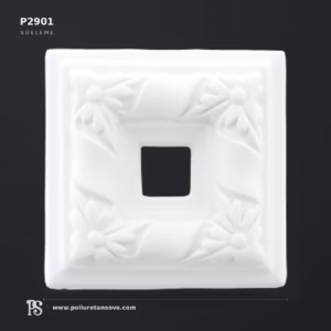 Kare Çıta ve Panel Köşe Süsleme Motifi 10.4x10.4 cm Poliüretan P2901