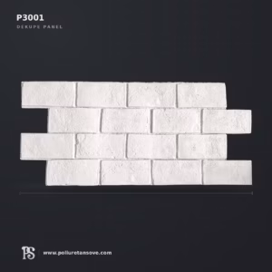 Poliüretan Geçmeli Tuğla Doku Duvar Kaplama Paneli 605x1350x24 mm