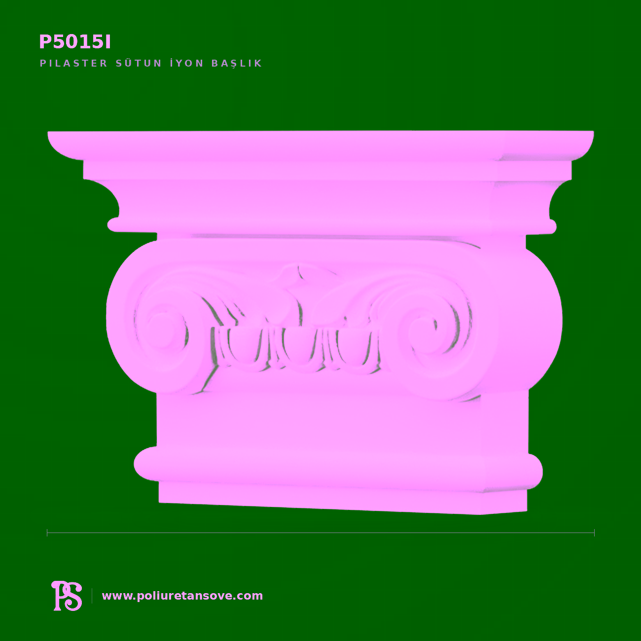 Klasik İyon Nizam Poliüretan Pilaster Sütun Başlığı P5015I