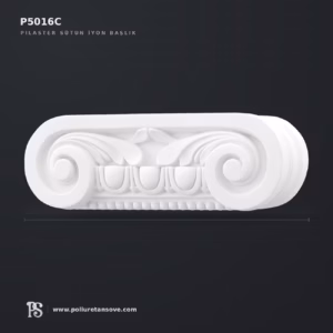 İyon Tarzı Poliüretan Sütun Başlığı Pilaster Elemanı 24 cm