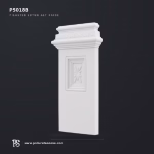 Klasik Poliüretan Pilaster Sütun Başlığı ve Kaidesi 51x230 mm P5018B