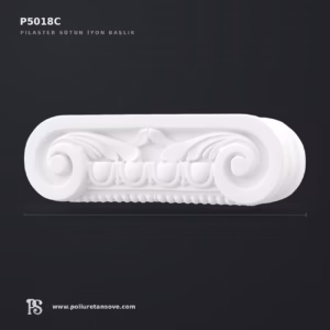 Klasik İyon Poliüretan Pilaster Sütun Başlığı 64x260 mm P5018C