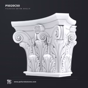 Poliüretan Salyangoz Motifli Pilaster Sütun Şapkası 180x360x280 mm