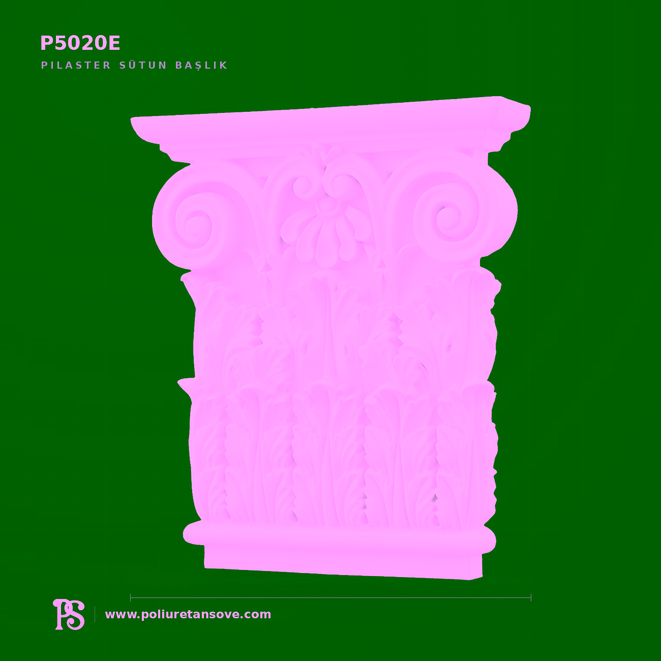 Poliüretan Klasik Pilaster Sütun Başlığı 6×27 cm