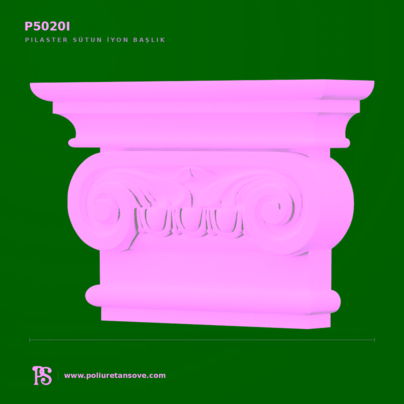 Poliüretan İyonik Pilaster Sütun Başlığı P5020I