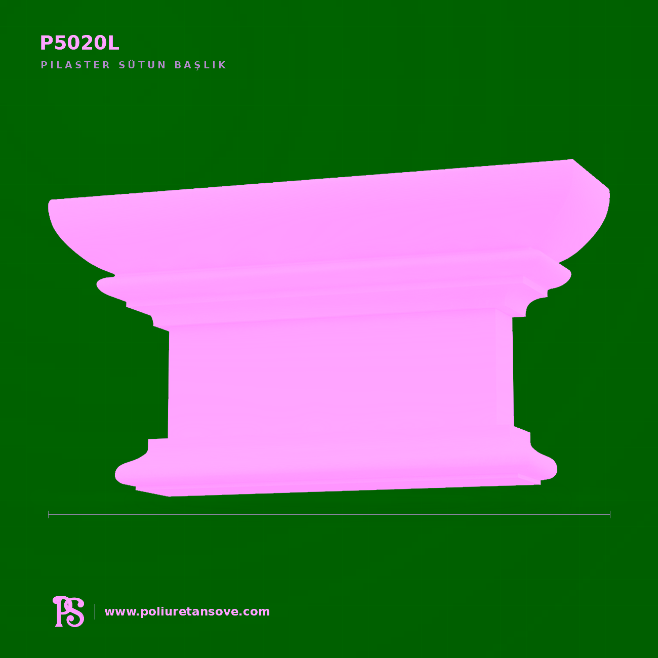 Poliüretan Kademeli Pilaster Sütun Başlığı 8×32 cm