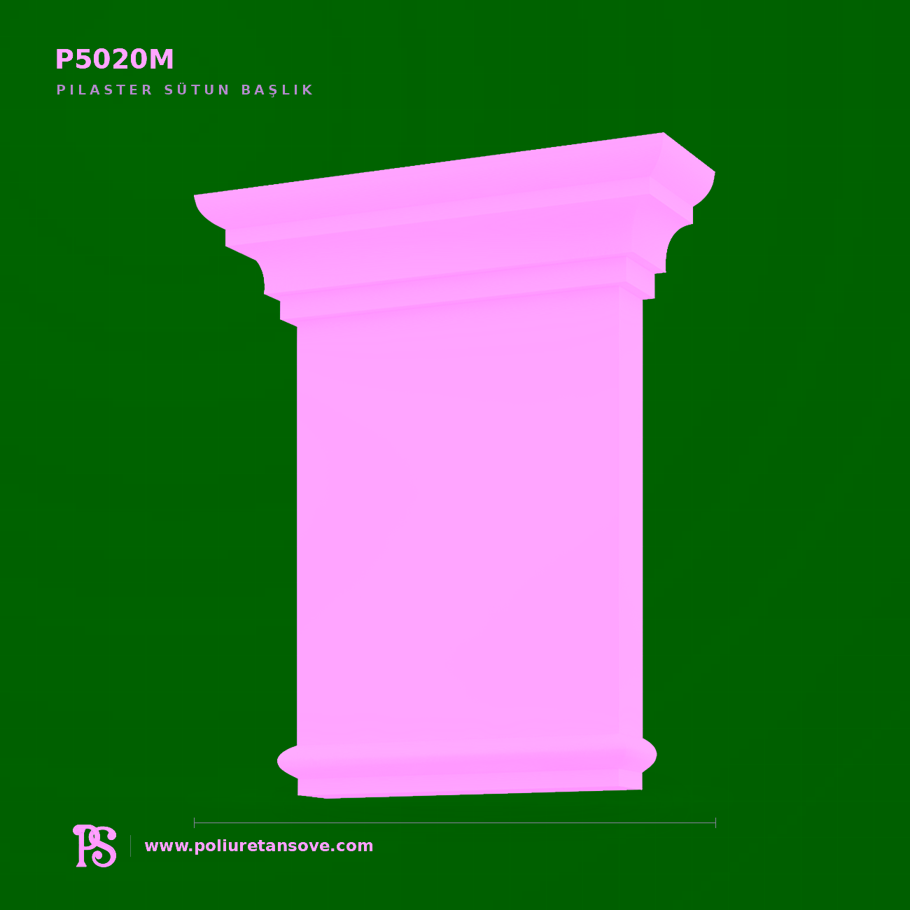 Poliüretan Sütun Başlığı 7x26 cm Neoklasik Pilaster