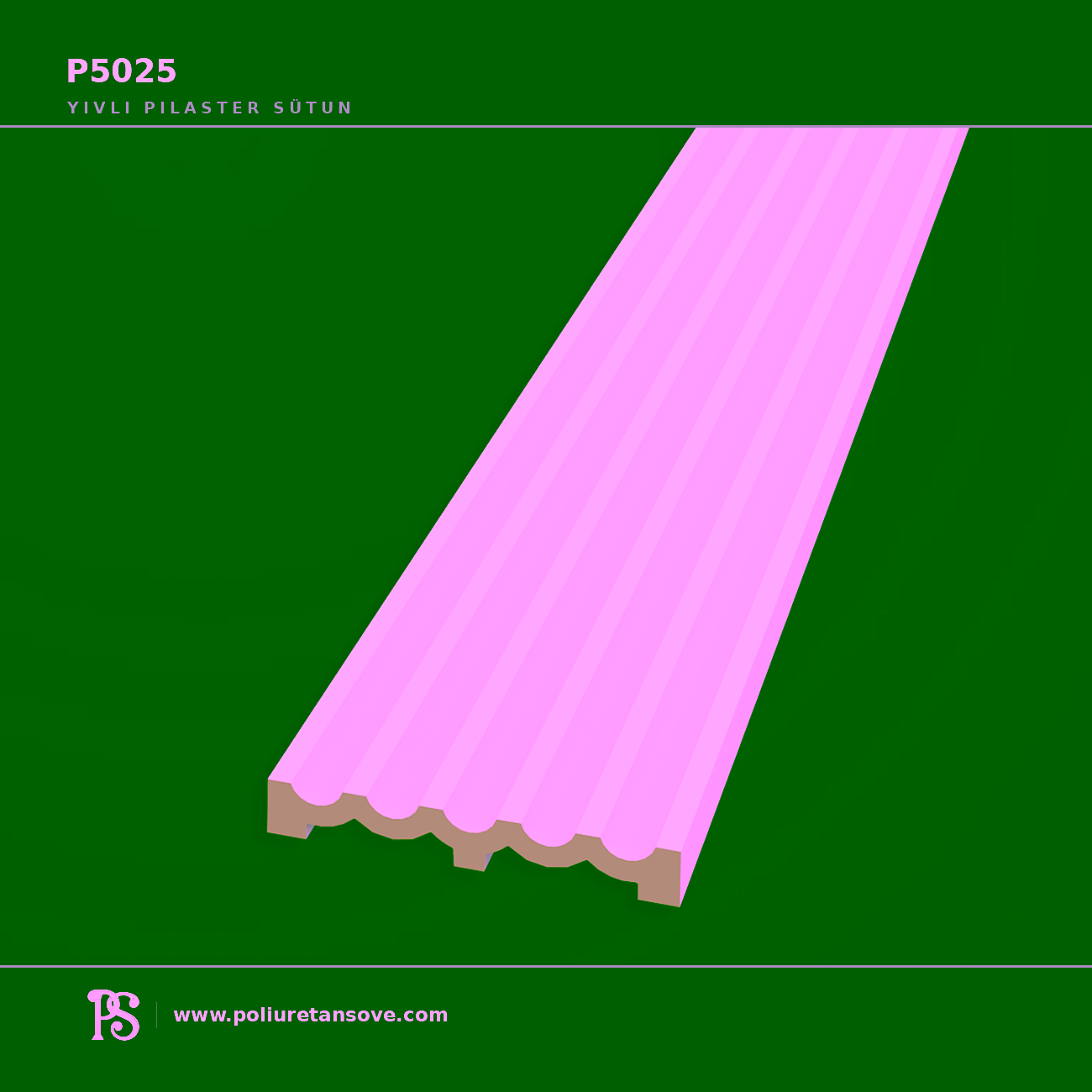 Yivli Poliüretan Pilaster Duvar Sütunu P5025