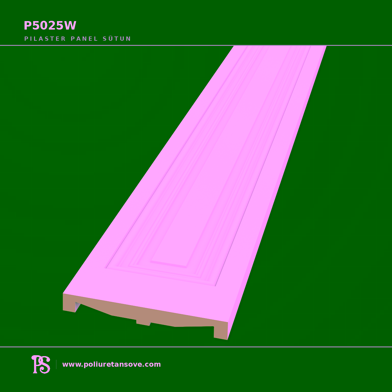 Poliüretan Düz Yüzeyli Pilaster Sütun Paneli P5025W