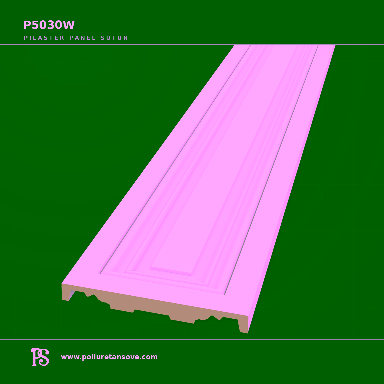 Poliüretan Söve Pilaster Sütun Panel Duvar Kaplama Modeli 3x30x240 cm