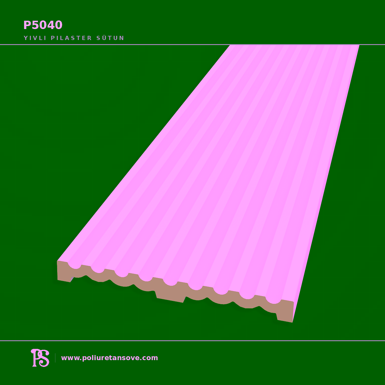 Poliüretan Söve Yivli Pilaster Duvar Sütun Gövdesi 4x40x240 cm