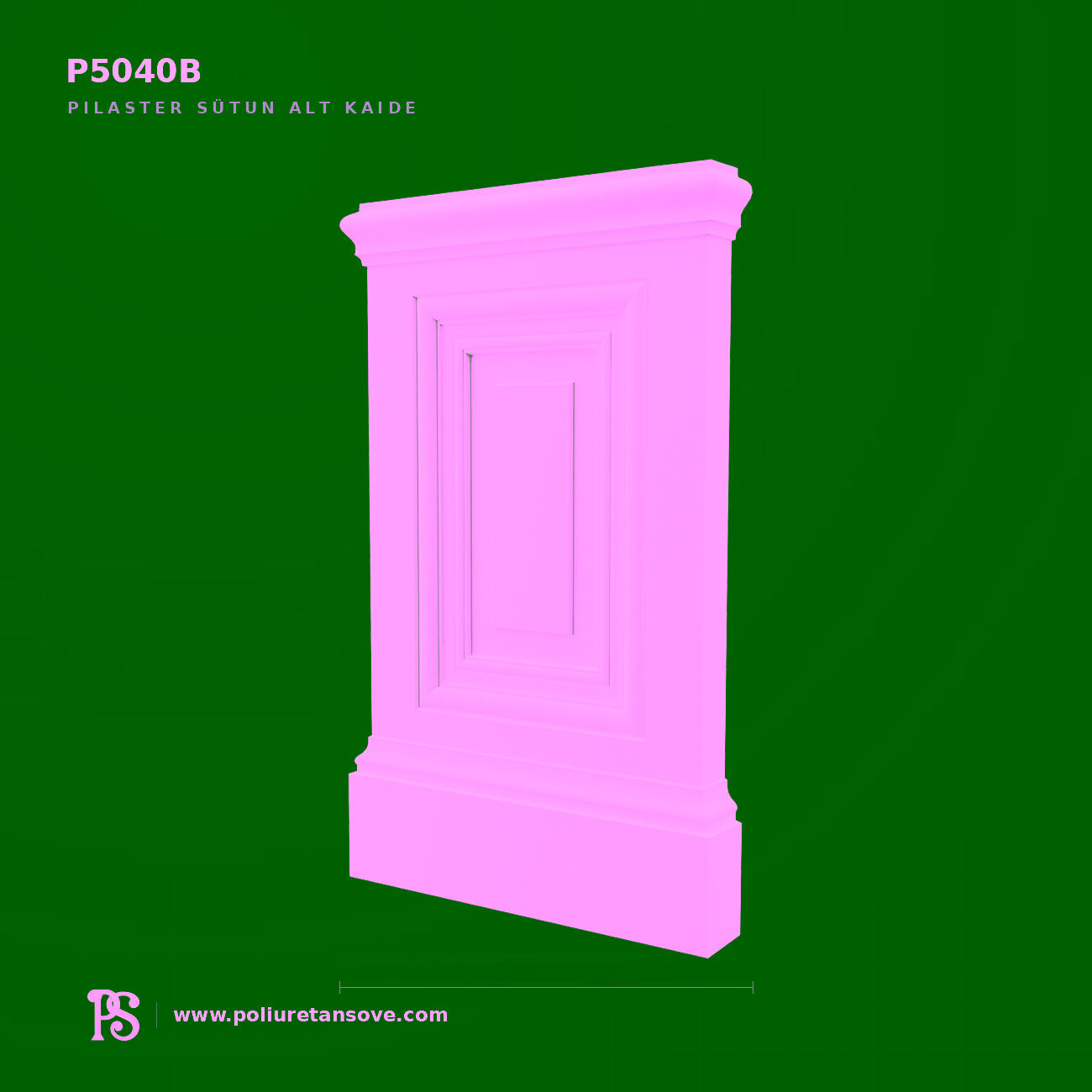 Poliüretan Söve Pilaster Sütun Alt Kaide Tabanı 6x45x74 cm