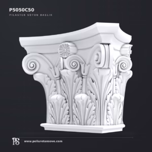Akant Yapraklı Poliüretan Pilaster Başlığı P5050C50 45x90 cm
