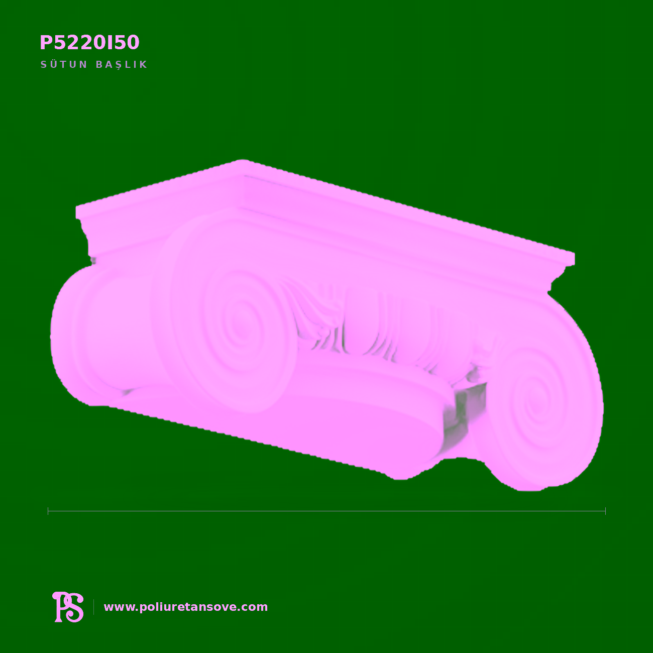 Poliüretan Pilaster Sütun Başlığı P5220I50 Duvar Kolon Bitişi
