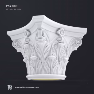 Poliüretan Klasik Desenli Sütun Başlığı P5230C 54x54 cm Kolon Başlığı