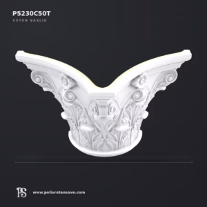 Poliüretan Köşe Sütun Başlığı P5230C50T Kolon ve Pilaster Bitiş Elemanı
