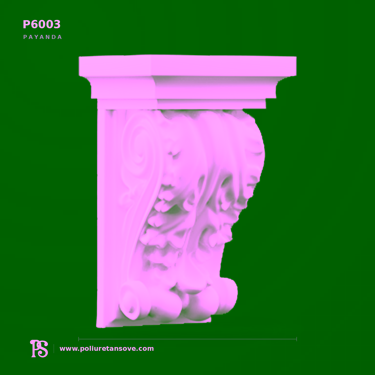 Dekoratif Kıvrımlı P6003 Poliüretan Payanda Modeli