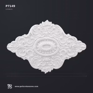 Klasik Motifli Poliüretan Oval Tavan Göbeği Dekorasyonu