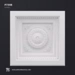 Poliüretan Kare Tavan Göbeği ve Motifli Panel (P7308)