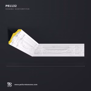 P81132 Poliüretan Kartonpiyer Desenli Tavan Çıtası