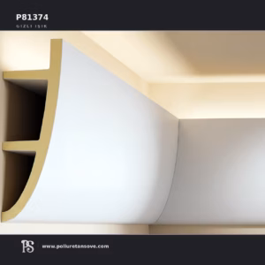 P81374 Poliüretan Modern Tavan Işık Bandı ve Kartonpiyer