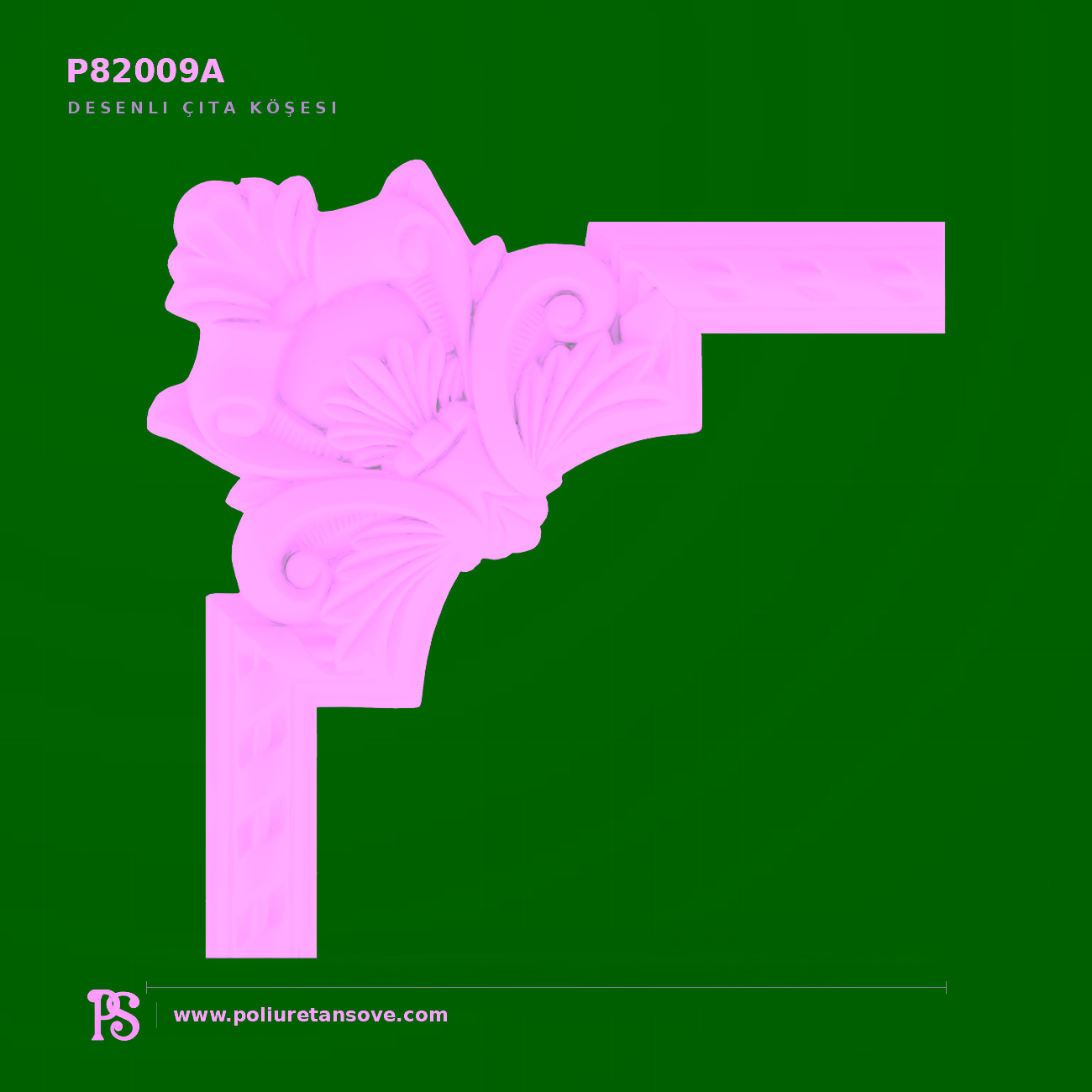 P82009A Poliüretan Desenli Çıta Köşe Motifi