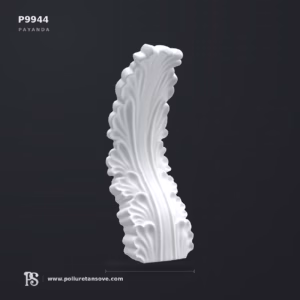 14x15x44 cm Dekoratif Yaprak Motifli Poliüretan Payanda ve Konsol